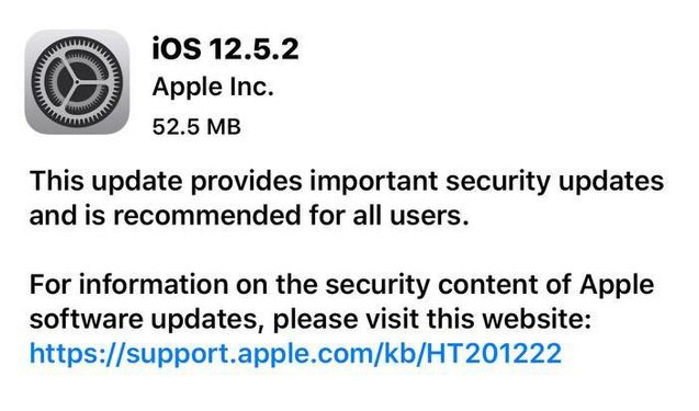 宁陕苹果手机维修分享iOS12.5.2发布，建议所有老苹果用户安装 